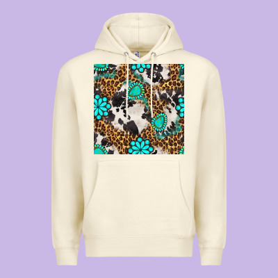 Western Turquoise Seamless Pattern Premium Hoodie Designed By Bundleandbundleshop