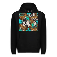 Black western turquoise seamless pattern Premium Hoodie - BundleAndBundleShop