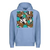 Colony Blue western turquoise seamless pattern Premium Hoodie - BundleAndBundleShop