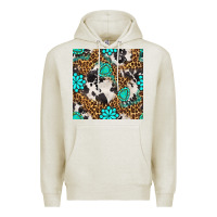 Oatmeal Heather western turquoise seamless pattern Premium Hoodie - BundleAndBundleShop