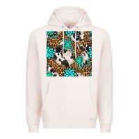 Pale Pink western turquoise seamless pattern Premium Hoodie - BundleAndBundleShop