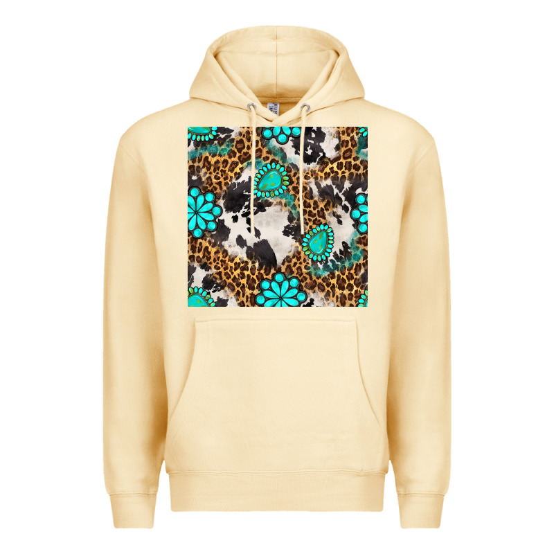 Western Turquoise Seamless Pattern Premium Hoodie by BundleAndBundleShop | Teevron