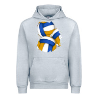 Heather Grey volleyball patch Urban Hoodie - AdoDesignShop