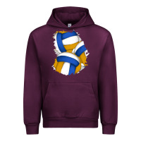 Mauve Wine volleyball patch Urban Hoodie - AdoDesignShop