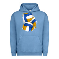 Pigment Pebble Blue volleyball patch Urban Hoodie - AdoDesignShop