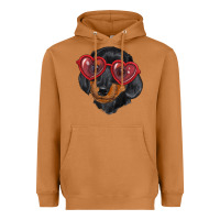 Meerkat dachshund with love glasses Heavyweight Hoodie - RanaPortraitStore