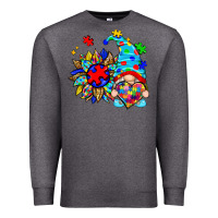 Charcoal Heather autism sunflower gnome Premium Sweatshirt - Zillion Design Studio