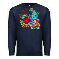 Navy autism sunflower gnome Premium Sweatshirt - Zillion Design Studio