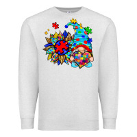 Oatmeal Heather autism sunflower gnome Premium Sweatshirt - Zillion Design Studio