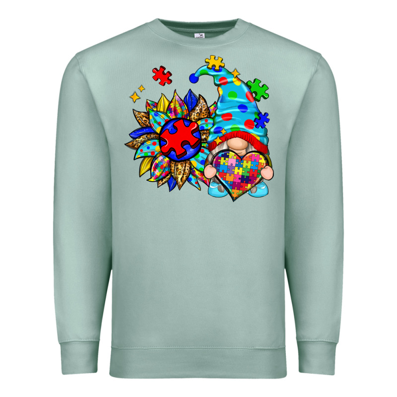 Autism Sunflower Gnome Premium Sweatshirt by Zillion Design Studio | Teevron