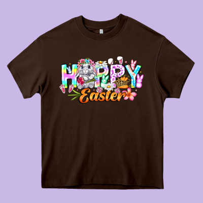 Happy Easter Heavy Core Tee Designed By Cowhidedigitalart