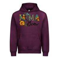 Mauve Wine blue mama bear with cute bear Urban Hoodie - Artiststas