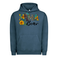 Pigment Midnight Navy blue mama bear with cute bear Urban Hoodie - Artiststas