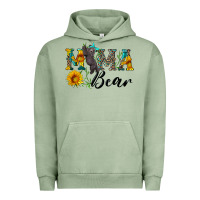 Pigment Oil Green blue mama bear with cute bear Urban Hoodie - Artiststas
