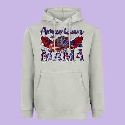 Heavyweight Hoodie American mama with cowboy