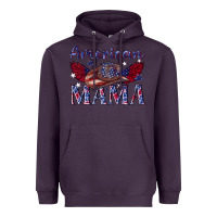 Plum American mama with cowboy Heavyweight Hoodie - texasbilliewilder