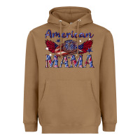 Toasted Coconut American mama with cowboy Heavyweight Hoodie - texasbilliewilder