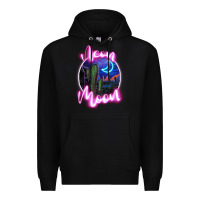Black neon moon Premium Hoodie - JahusDesignShop