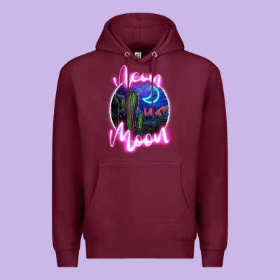 Neon Moon Premium Hoodie Designed By Jahusdesignshop