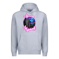 Heather Grey neon moon Premium Hoodie - JahusDesignShop
