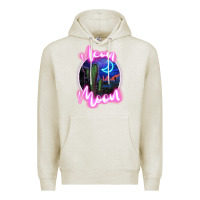 Oatmeal Heather neon moon Premium Hoodie - JahusDesignShop