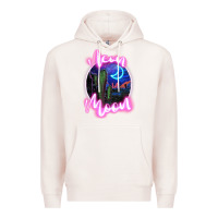 Pale Pink neon moon Premium Hoodie - JahusDesignShop