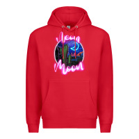 Red neon moon Premium Hoodie - JahusDesignShop