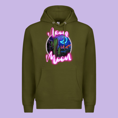 Neon Moon Premium Hoodie Designed By Jahusdesignshop