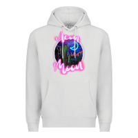 Dove Grey neon moon Premium Hoodie - JahusDesignShop