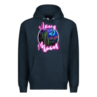 Navy neon moon Premium Hoodie - JahusDesignShop