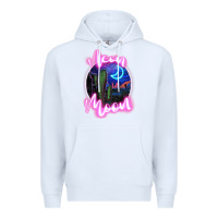 White neon moon Premium Hoodie - JahusDesignShop
