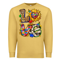 Antique Gold autism love Premium Sweatshirt - Zillion Design Studio