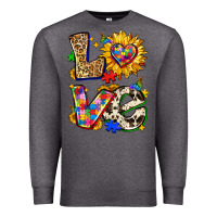 Charcoal Heather autism love Premium Sweatshirt - Zillion Design Studio