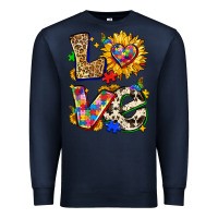 Navy autism love Premium Sweatshirt - Zillion Design Studio