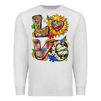 Oatmeal Heather autism love Premium Sweatshirt - Zillion Design Studio