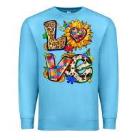 Ocean Blue autism love Premium Sweatshirt - Zillion Design Studio