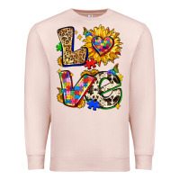 Pale Pink autism love Premium Sweatshirt - Zillion Design Studio