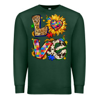 Sports Green autism love Premium Sweatshirt - Zillion Design Studio