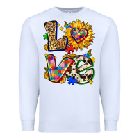 White autism love Premium Sweatshirt - Zillion Design Studio