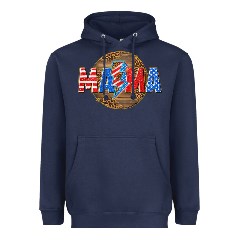 American Mama With Lightning Bolt Heavyweight Hoodie by texasbilliewilder | Teevron