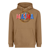 Toasted Coconut American mama with lightning bolt Heavyweight Hoodie - texasbilliewilder