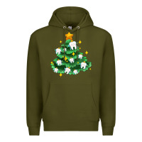 Army Green Christmas tree with teeth Premium Hoodie - AdoDesignShop