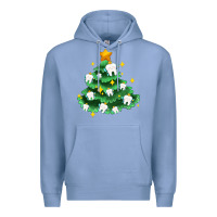Colony Blue Christmas tree with teeth Premium Hoodie - AdoDesignShop