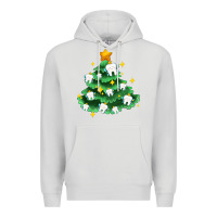 Dove Grey Christmas tree with teeth Premium Hoodie - AdoDesignShop