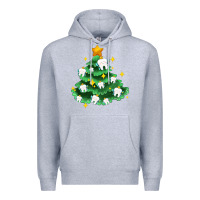 Heather Grey Christmas tree with teeth Premium Hoodie - AdoDesignShop