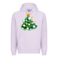 Lilac Christmas tree with teeth Premium Hoodie - AdoDesignShop