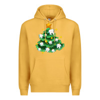 Mustard Christmas tree with teeth Premium Hoodie - AdoDesignShop