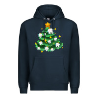 Navy Christmas tree with teeth Premium Hoodie - AdoDesignShop
