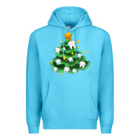 Ocean Blue Christmas tree with teeth Premium Hoodie - AdoDesignShop