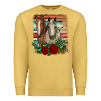 Antique Gold horses with roses Premium Sweatshirt - RanaPortraitStore
